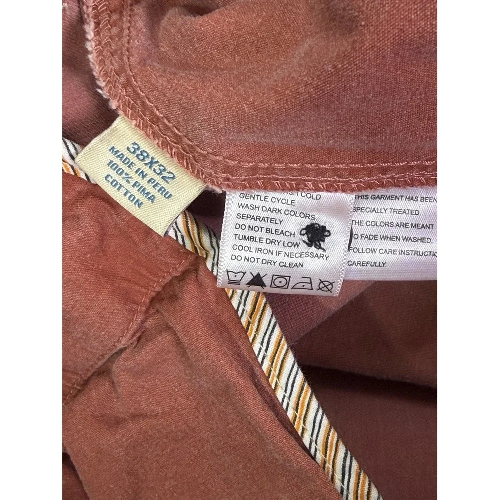 Tommy Bahama Pants Mens 38x32 Pink Salmon Regular Fit Straight Chino Pima Cotton